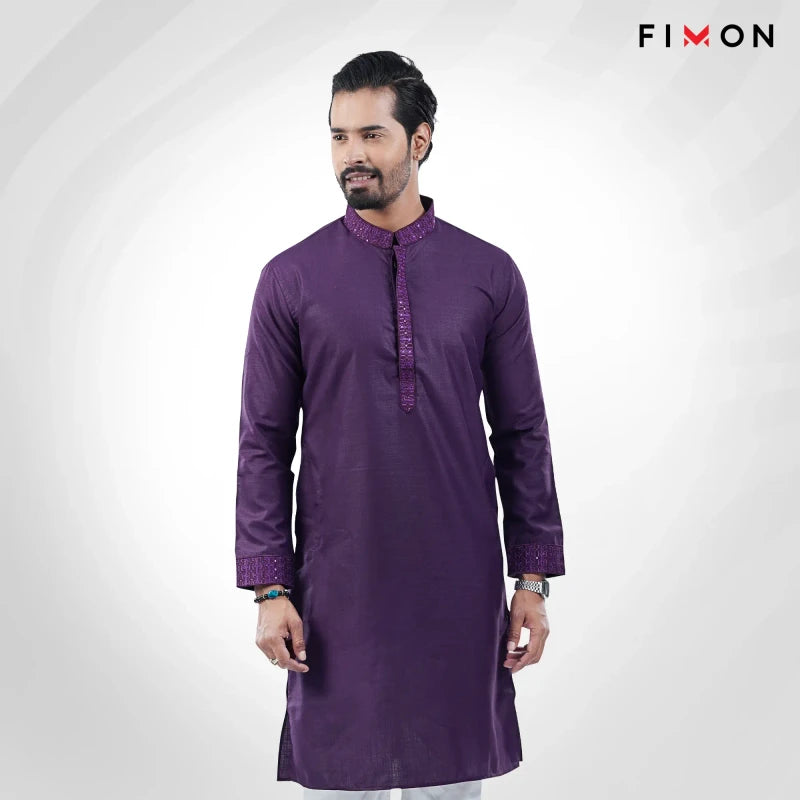 Elite Purple Textured Panjabi