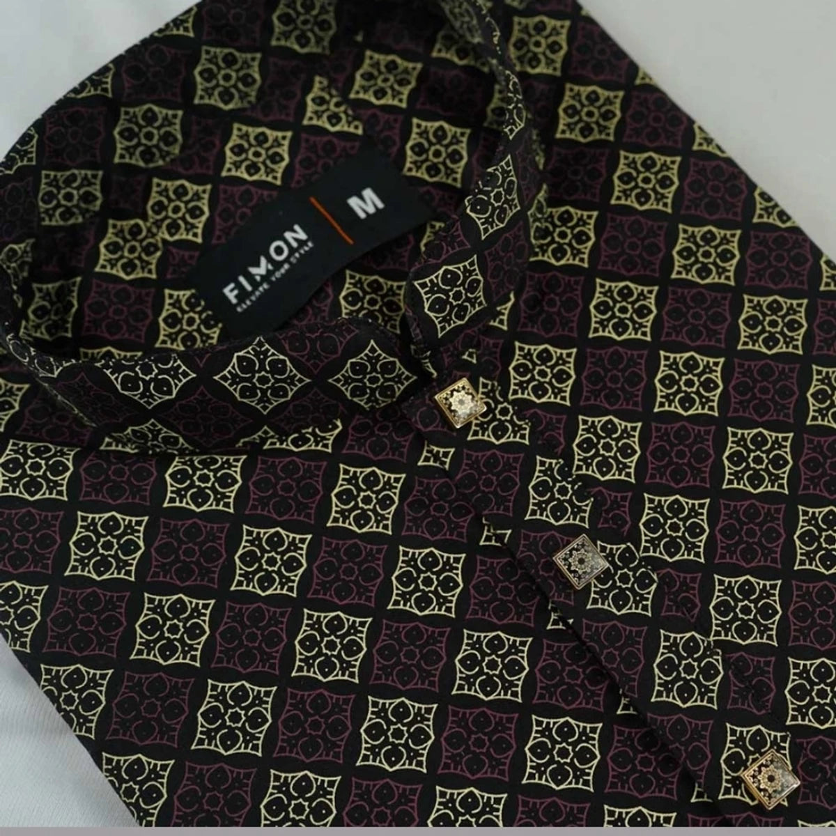 Printed Panjabi-Elegant Purple